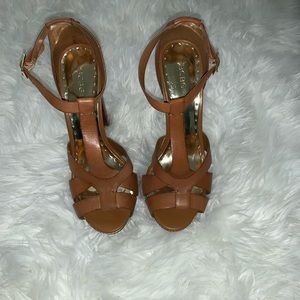 BCBGirls Amaretto Leather Wove Heels
